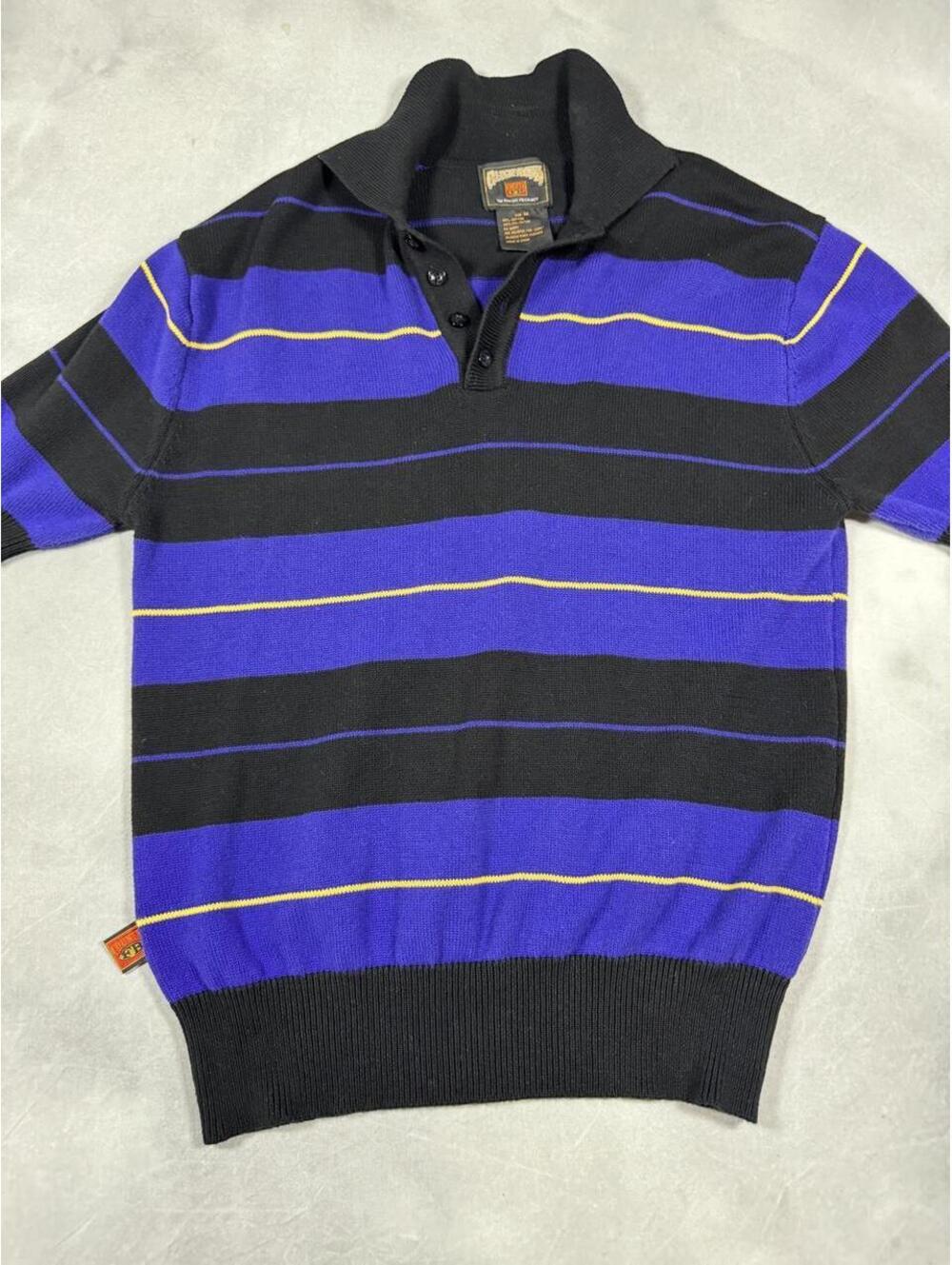 Vintage late 90s / early 2000s “FB County” Striped Knit Polo Shirt M